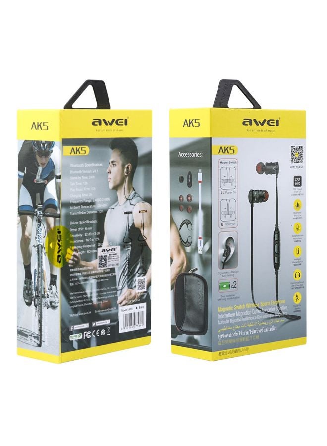 Awei AK5 Bluetooth In-Ear Headphones With Mic Black/Red - Image 3