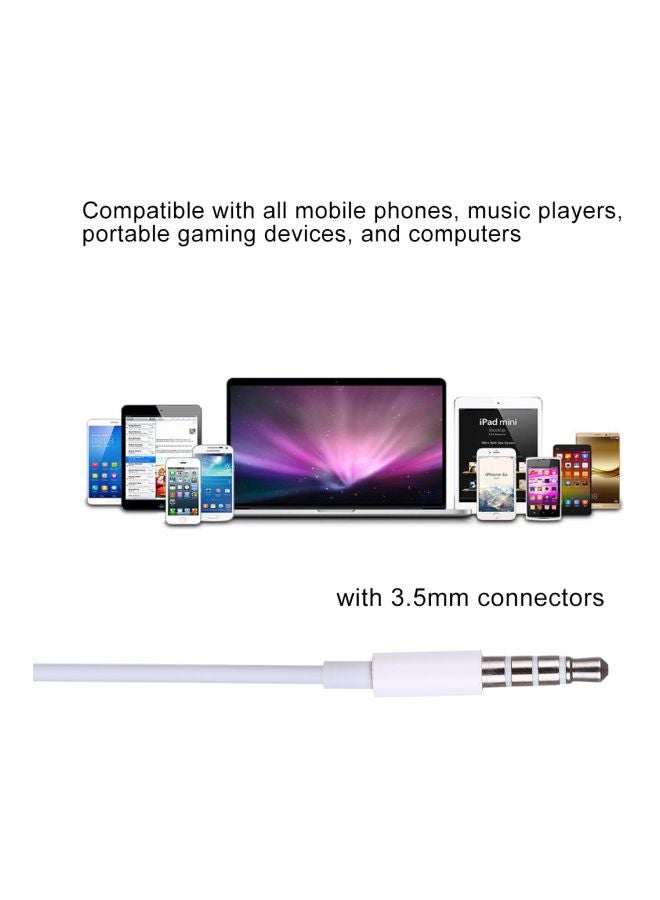 M27 In-Ear Wired Headphone With Mic White - Image 4