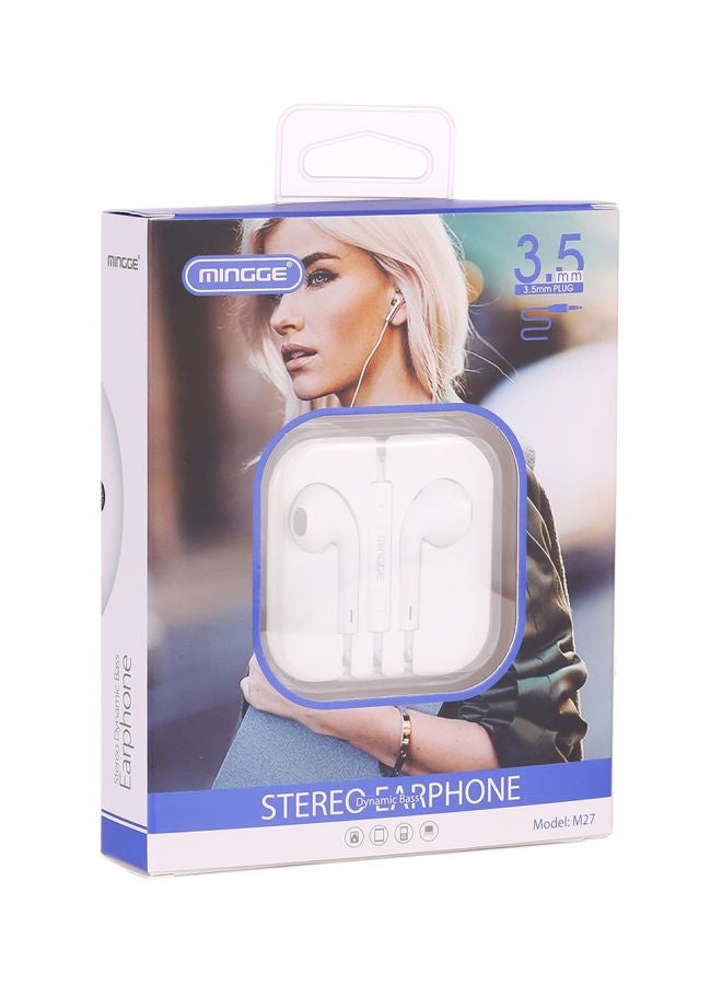 M27 In-Ear Wired Headphone With Mic White - Image 5