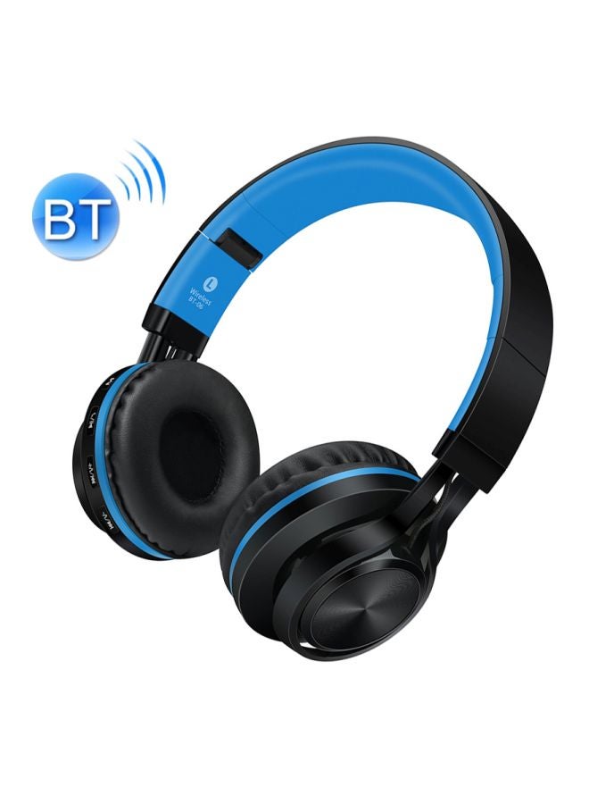 سماعة رأس بلوتوث BT-06 بتصميم يغطي الأذن الأذن مزودة بميكروفون الأسود / الأزرق - Image 2