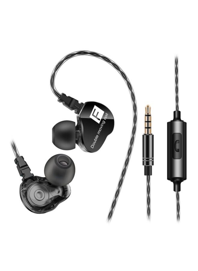 QKZ Wired In-Ear Earphones With Mic Black  - Image 1
