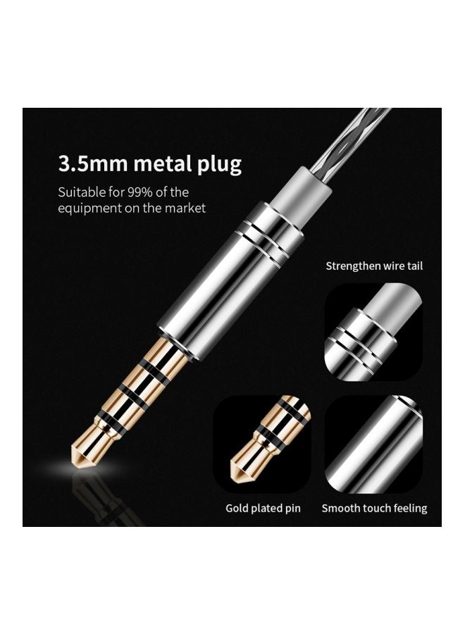QKZ Wired In-Ear Earphones With Mic Black  - Image 3