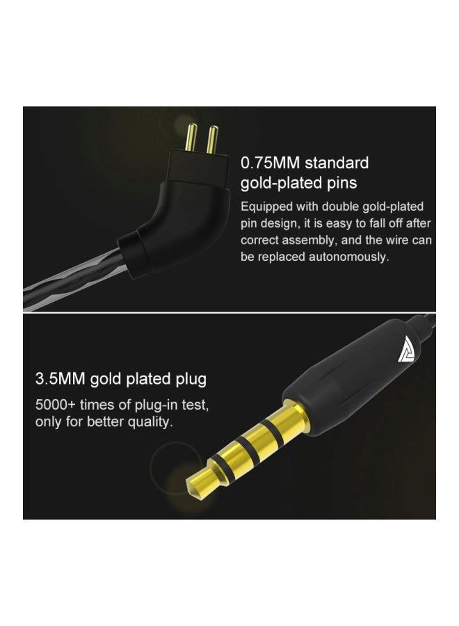 QKZ VK1 In-Ear Earphones With Mic Black  - Image 3