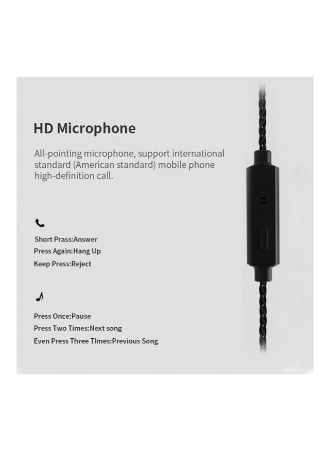 QKZ VK1 In-Ear Earphones With Mic Black  - Image 3
