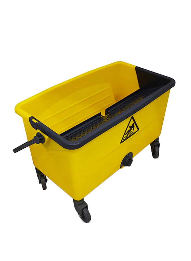 اي كي سي دلو تنظيف للزجاج بعجلات أصفر 25لترات