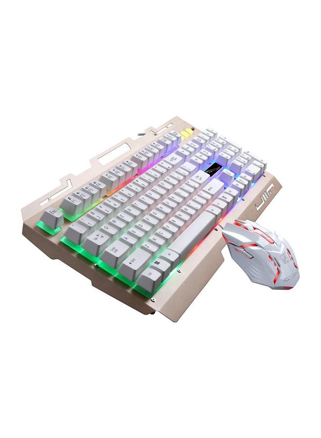 تشاسينج ليوبارد طقم مكون من لوحة مفاتيح سلكية للألعاب بإضاءة خلفية متعددة الألوان RGB مع منفذ USB موديل G700 مع ماوس  - Image 1