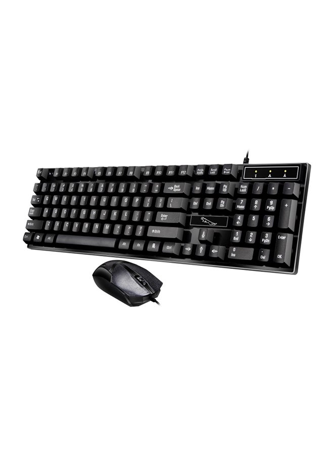 تشاسينج ليوبارد طقم مكون من لوحة مفاتيح سلكية للألعاب بمنفذ USB موديل Q17 مع ماوس - Image 1