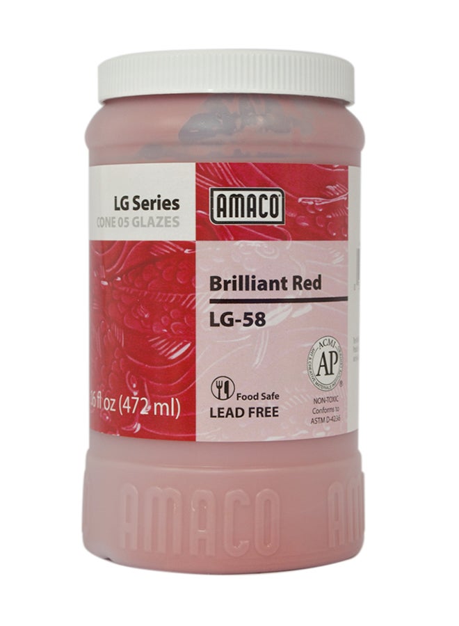 Amaco - Brilliant Red Low Fire Gloss Glaze Brilliant Red - Image 1