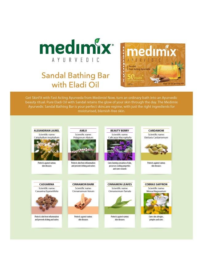 ميديميكس مجموعة صابون أيوروفيدي بتركيبة من خشب الصندل مكونة من 3 قطع 125جرام - Image 3