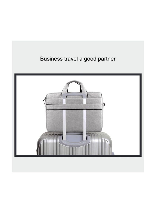 Wear-Resistant Laptop Bag With Shoulder Strap Grey  - Image 3