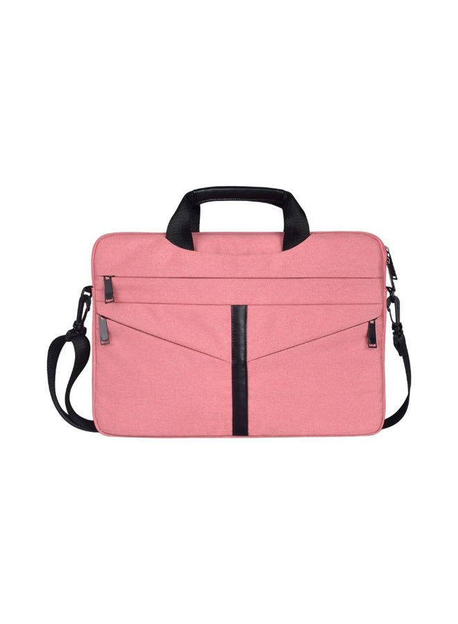 Wear-Resistant Handheld Laptop Bag With Shoulder Strap Pink  - Image 1
