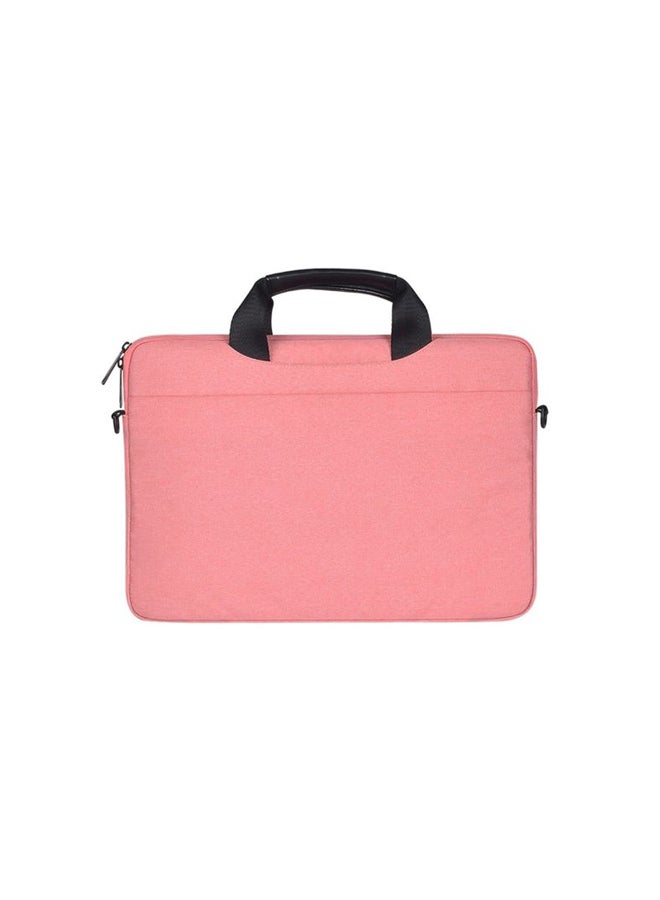 Wear-Resistant Handheld Laptop Bag With Shoulder Strap Pink  - Image 3