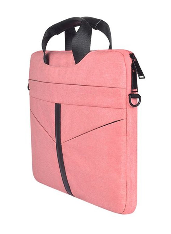 Wear-Resistant Handheld Laptop Bag With Shoulder Strap Pink  - Image 2