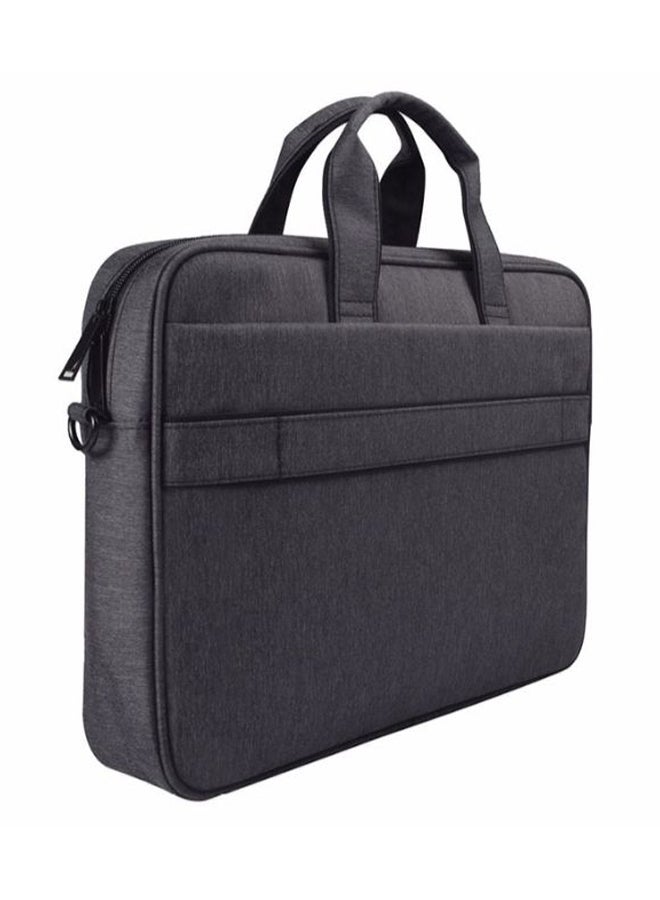 Waterproof Anti-Scratch One Shoulder Handbag For Laptop With Suitcase Belt Black  - Image 3