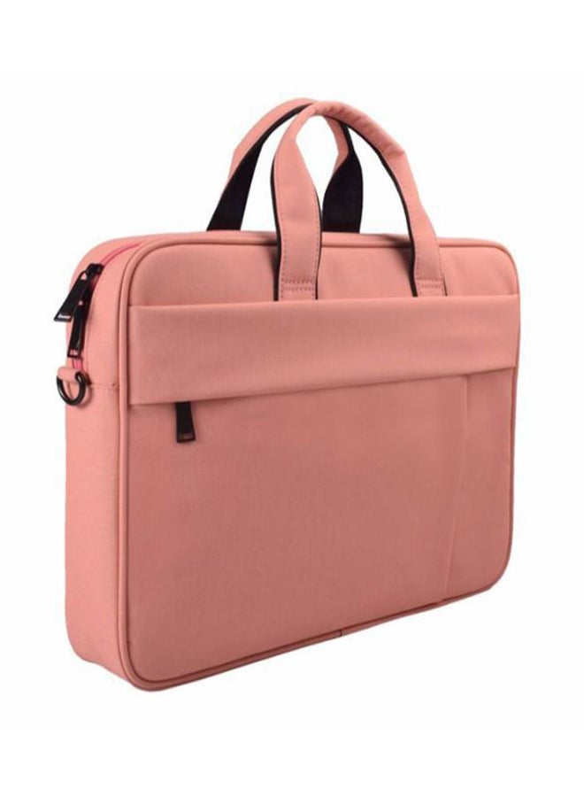 Waterproof Anti-Scratch One Shoulder Handbag For Laptop With Suitcase Belt Pink  - Image 3