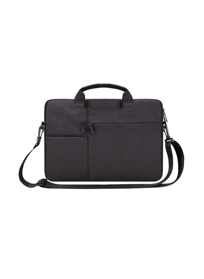 Waterproo Portable One Shoulder Handbag For Laptop With Suitcase Belt Black  - Image 1