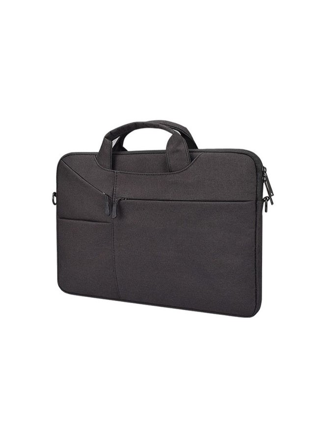 Waterproo Portable One Shoulder Handbag For Laptop With Suitcase Belt Black  - Image 3