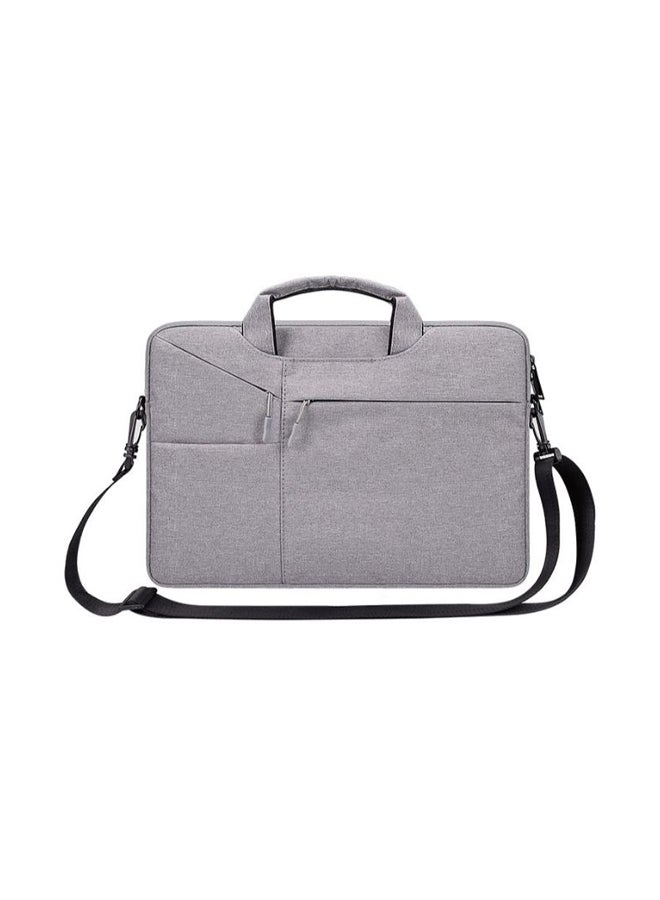Waterproo Portable One Shoulder Handbag For Laptop With Suitcase Belt Light Grey  - Image 1