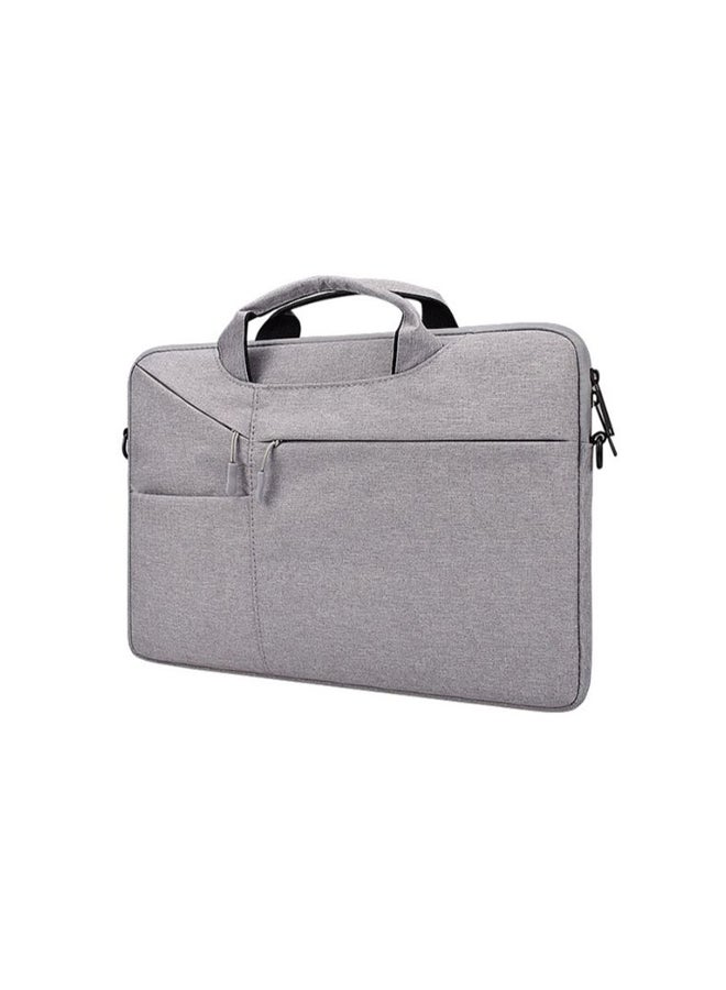 Waterproo Portable One Shoulder Handbag For Laptop With Suitcase Belt Light Grey  - Image 3