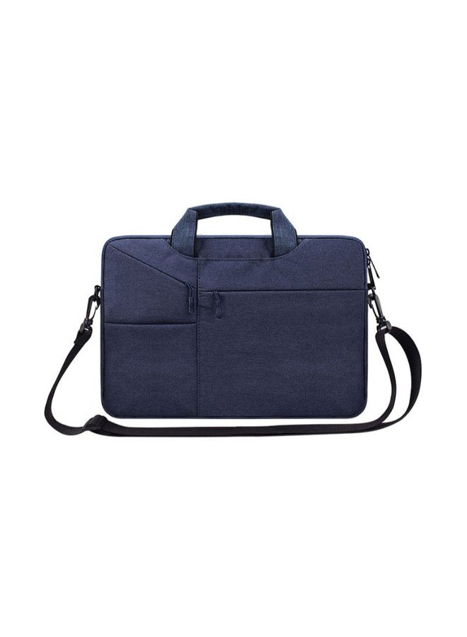 Waterproo Portable One Shoulder Handbag For Laptop With Suitcase Belt Navy Blue  - Image 1