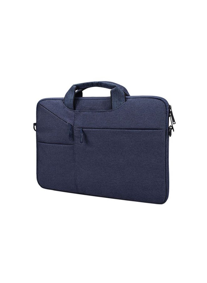 Waterproo Portable One Shoulder Handbag For Laptop With Suitcase Belt Navy Blue  - Image 3