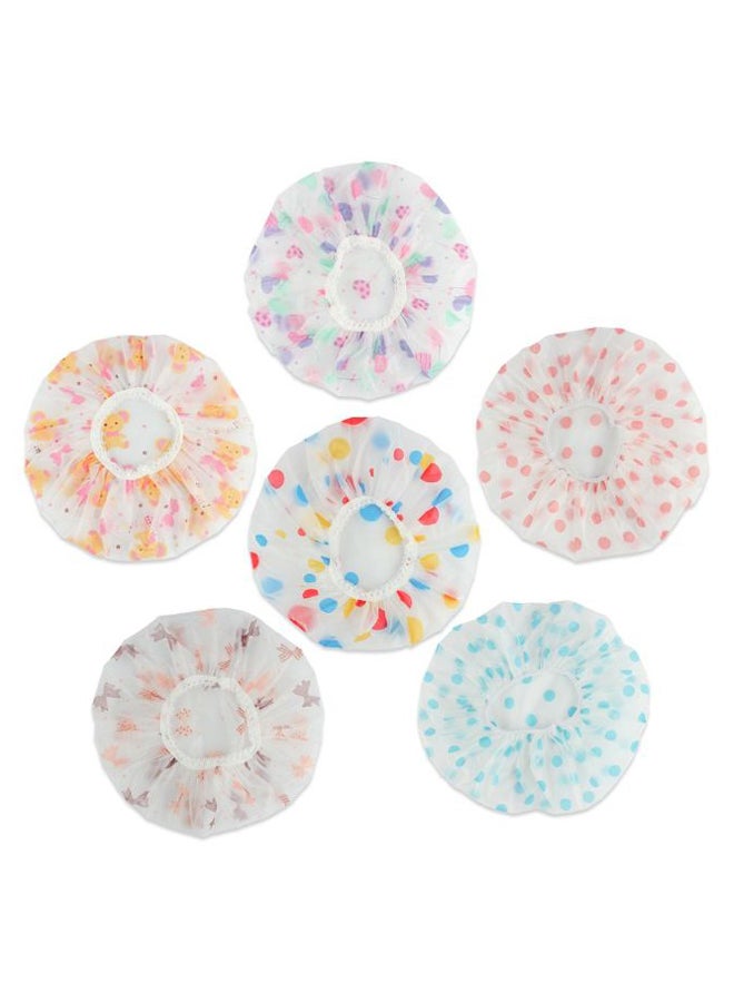 Dragang 12-Piece Waterproof Shower Cap Set Multicolour