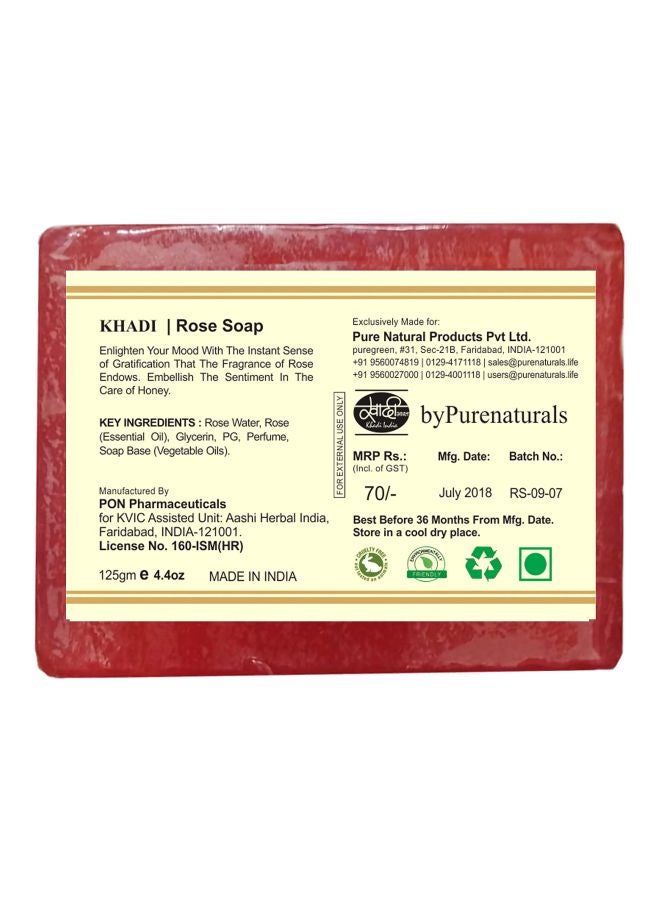 Pack Of 4 Khadi Rose Soap 125grams - v1567246484/N29322468A_2