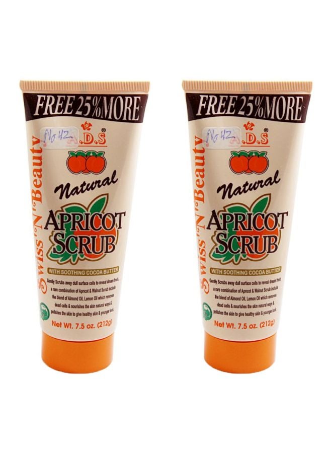 adbeni Pack Of 2 Natural Apricot Scrub 212grams - Image 1
