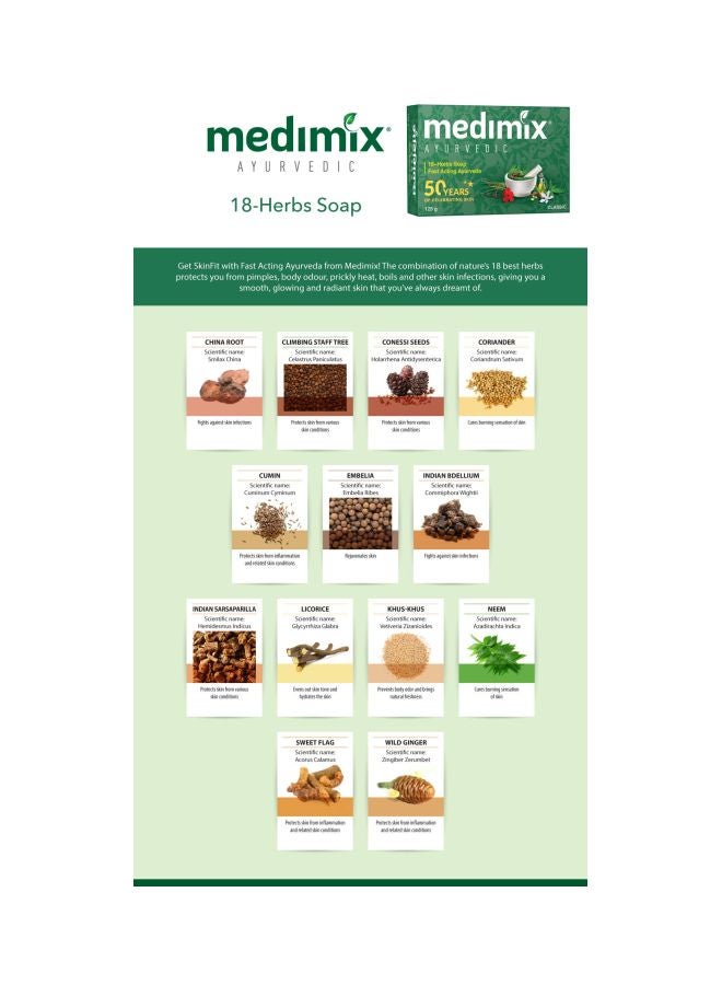 Medimix 8-Piece Classic 18 Herbs Soap 125grams  - Image 3