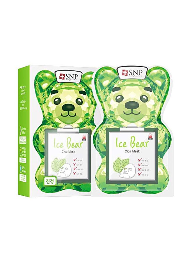 snp shining nature purity - 10-Piece Ice Bear Cica Face Mask Sheet - Image 1