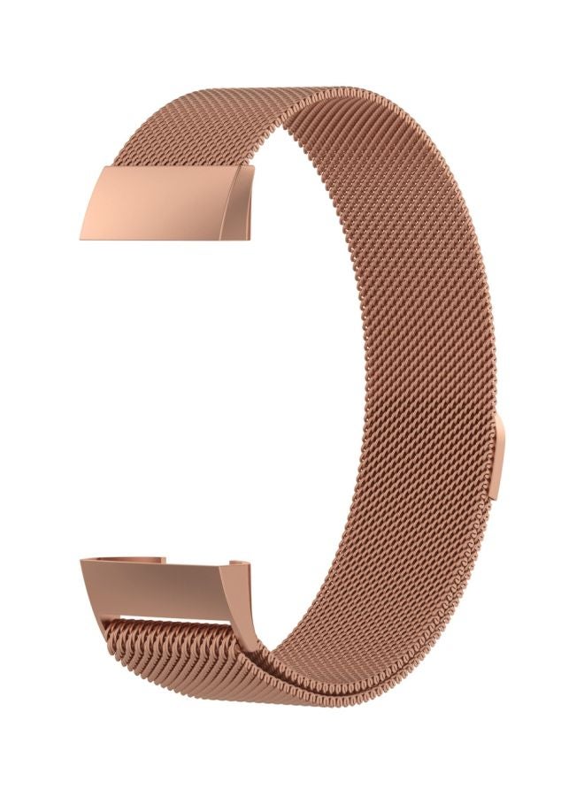 Magnet Wrist Strap For Fitbit Charge 3 Rose Gold - Image 1
