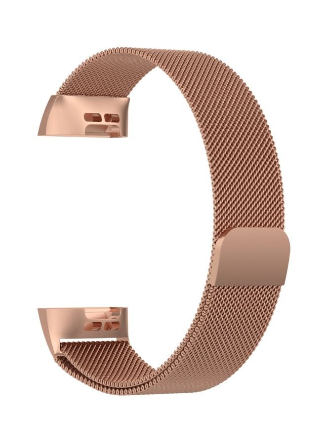 Magnet Wrist Strap For Fitbit Charge 3 Rose Gold - Image 2