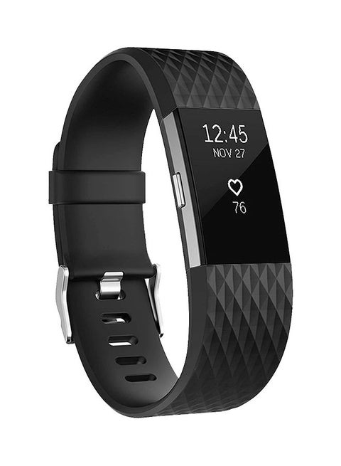 Diamond Pattern Replacement Strap For Fitbit Charge 2 Black