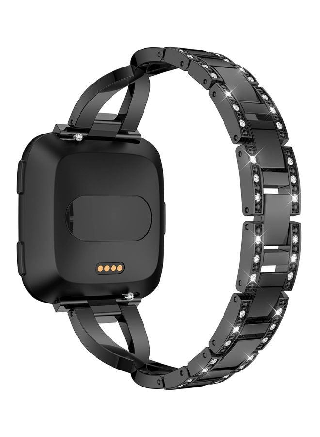 Diamond Studded Replacement Strap For Fitbit Versa Lite Black - Image 4