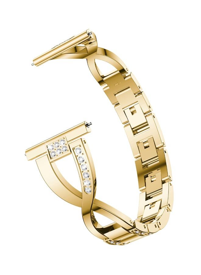 Diamond Studded Replacement Strap For Galaxy Watch 46 mm Gold - Image 1