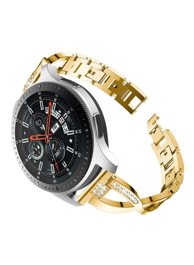 Diamond Studded Replacement Strap For Galaxy Watch 46 mm Gold - Image 2