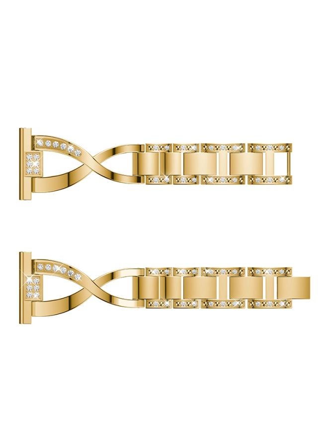 Diamond Studded Replacement Strap For Galaxy Watch 46 mm Gold - Image 5