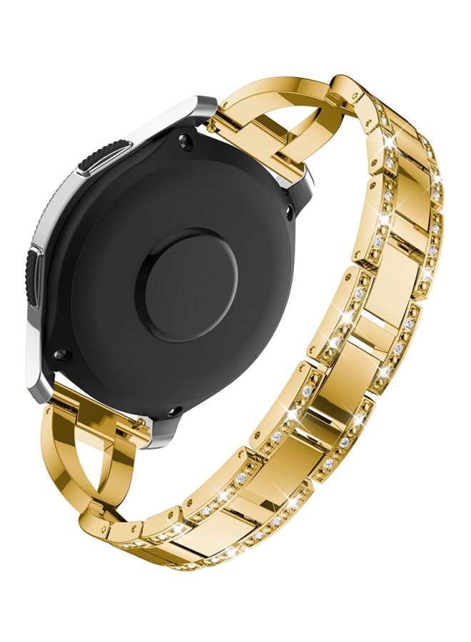 Diamond Studded Replacement Strap For Galaxy Watch 46 mm Gold - Image 3