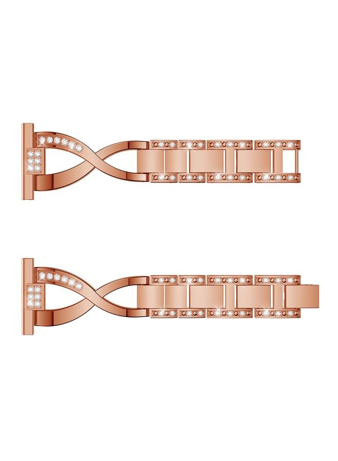 Diamond Studded Stainless Steel Wrist Strap For Samsung Gear S3 Rose Gold - Image 4