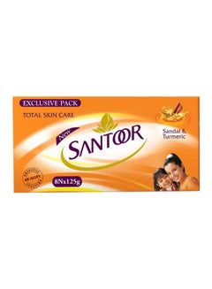 Santoor 8-Piece Sandal And Turmeric Soap Set 125grams  - Image 1