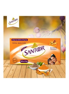 Santoor 8-Piece Sandal And Turmeric Soap Set 125grams  - Image 4