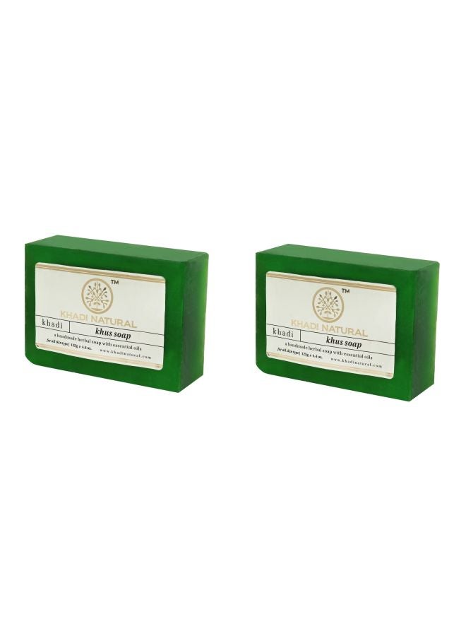 Khadi Natural 2-Piece Khus Handmade Soap Green 125grams