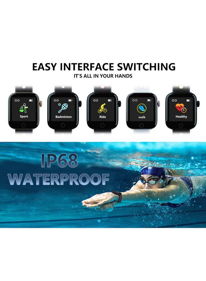 Eworld - 150.0 mAh Bluetooth Waterproof Smart Watch With Heart Rate Monitor For Samsung Galaxy A7 Black/Green - Image 1