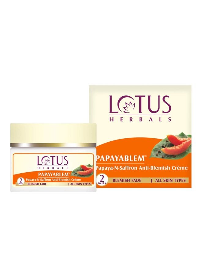 Lotus Papayablem Papaya-N-Saffron Anti-Blemish Cream 250grams  - Image 1
