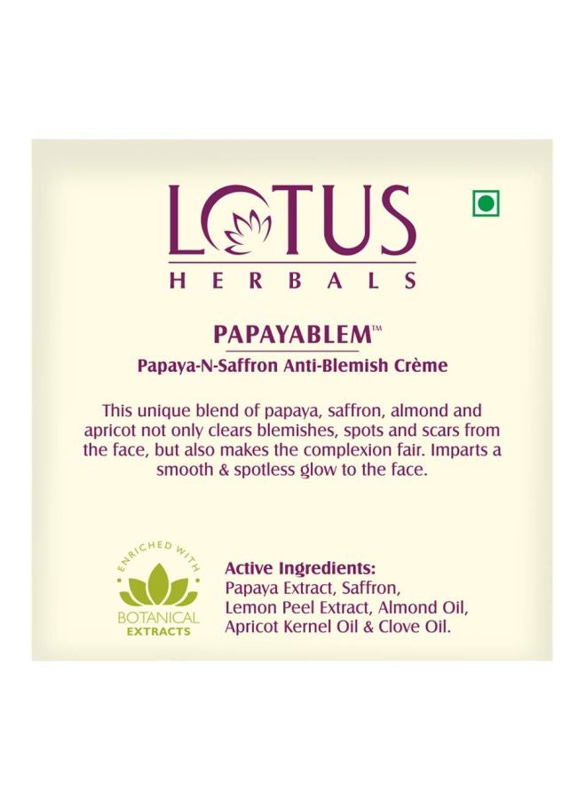 Lotus Papayablem Papaya-N-Saffron Anti-Blemish Cream 250grams  - Image 2