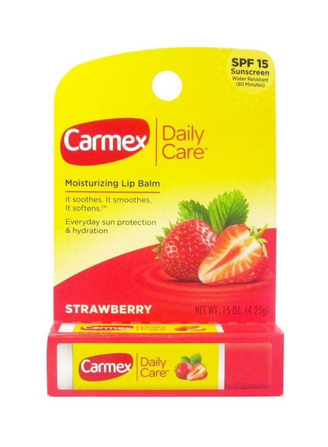 CARMEX SPF 15 Strawberry Daily Care Lip Balm 4.25grams  - Image 1