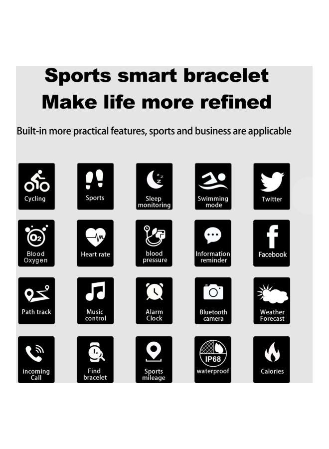 90.0 mAh F64 Bluetooth Fitness Tracker Blue - Image 3