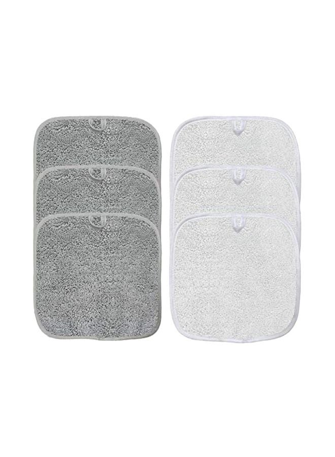 Polyte 6-Piece Microfiber Makeup Remover Cloth Grey/White - Image 1