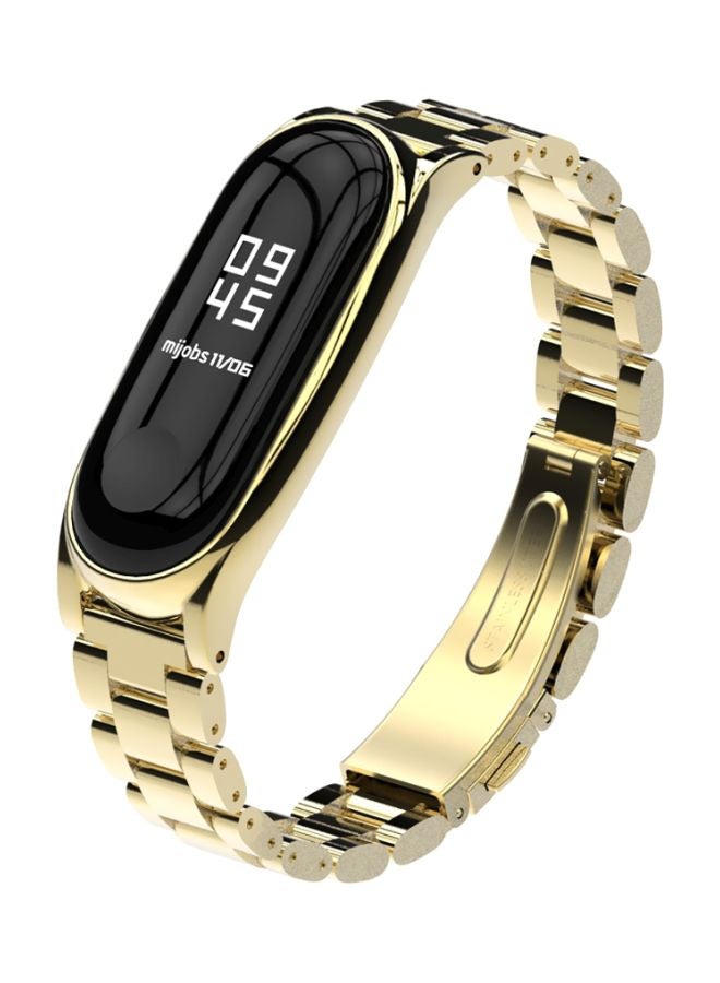 Replacement Band For Xiaomi Mi Band 3/4 Gold/Black  - Image 2