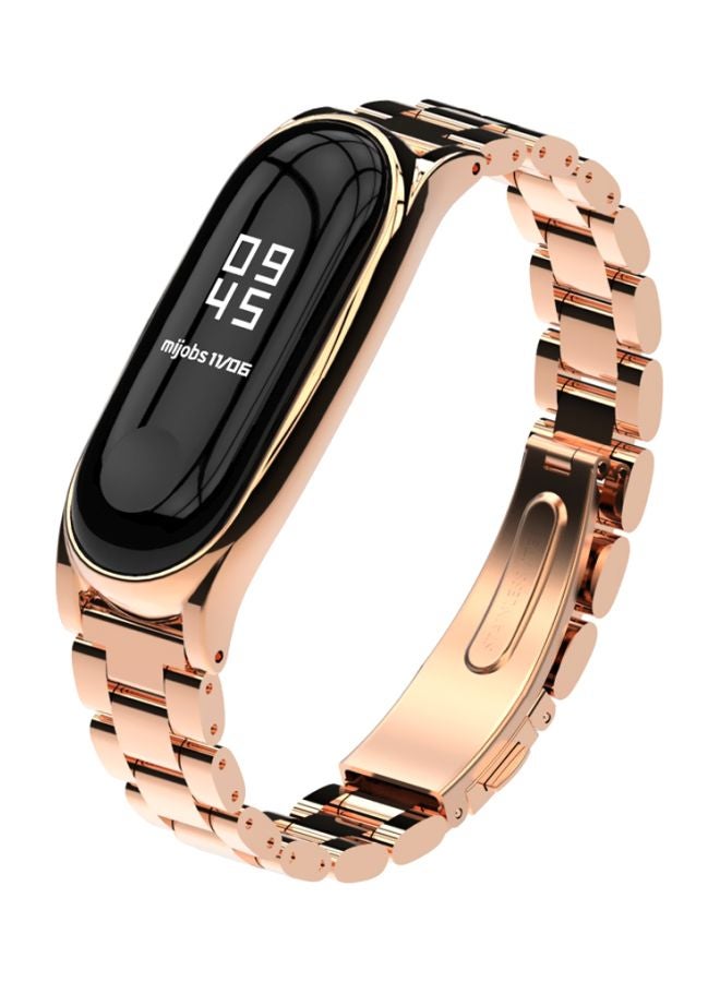 Replacement Band For Xiaomi Mi Band 3/4 Rose Gold/Black - Image 2